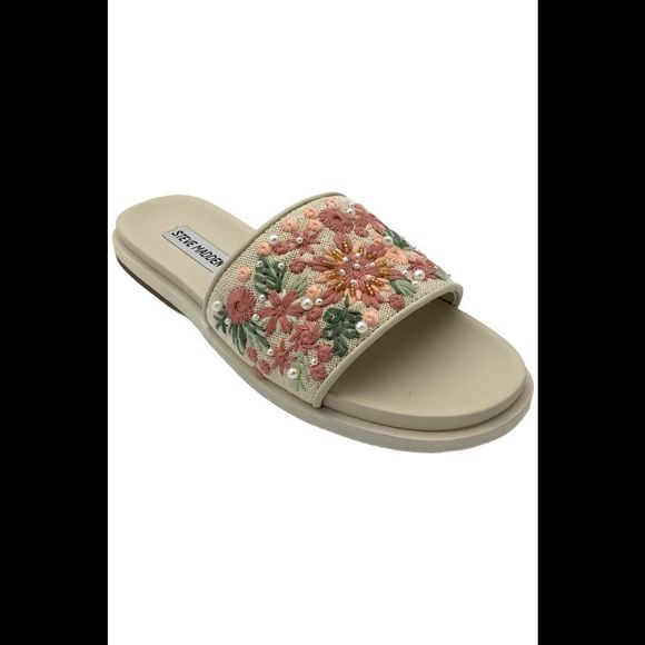 Steve Madden Women's Billee Sandal Ivory/Pink/Green - Medium - Picture 1 of 3